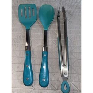 3 Pioneer Woman Kitchen Utensils, Spoon, Spatula And‎ Tongs